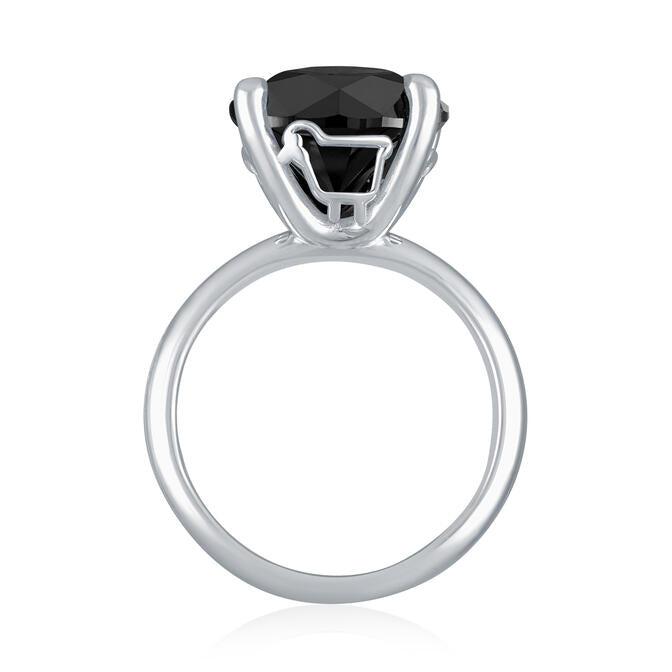 Sterling Silver 'Love Ewe LOTS' Black Spinel Ring