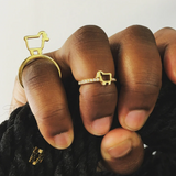 'STAND OUT' LAMB LOGO STATEMENT RING