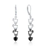 Black & Sterling 'Ewe Rock' Leverback Earrings