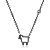 Small Signature Black Sheep Necklace in Dark Sterling Silver