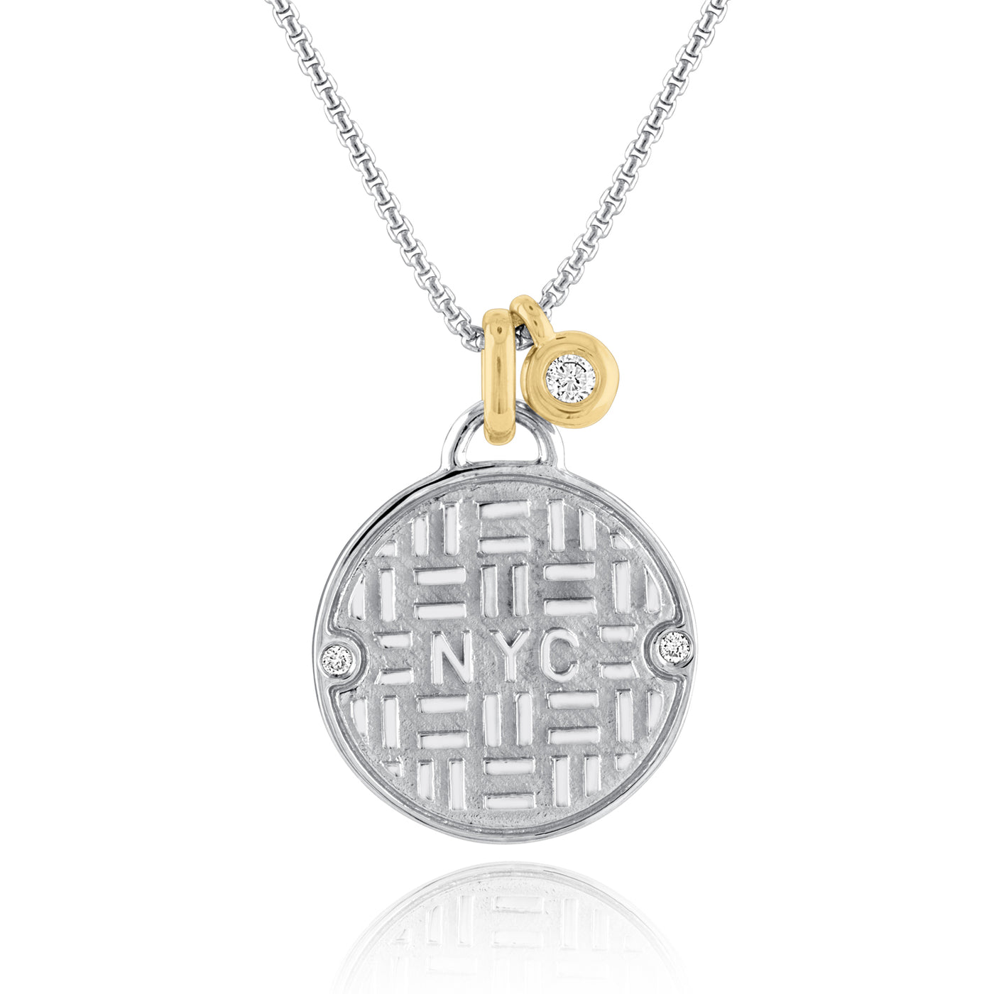 Two-Tone New York NYC Manhole Pendant - Julie Lamb