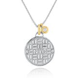 18K Gold and  Silver NYC Manhole Pendant 