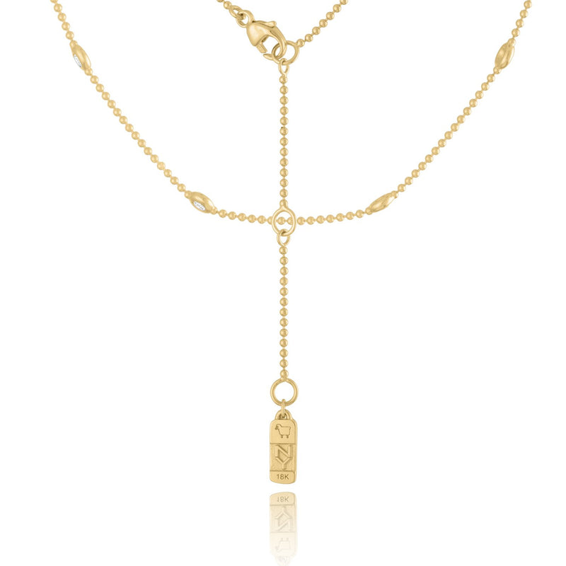 18K Yellow Gold Bezels by the Yard Station Necklace