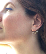 14K White or Rose Gold Signature Bezel Leverback Earrings