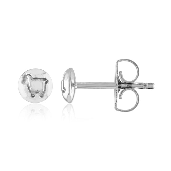 Sterling silver lamb logo stud earrings