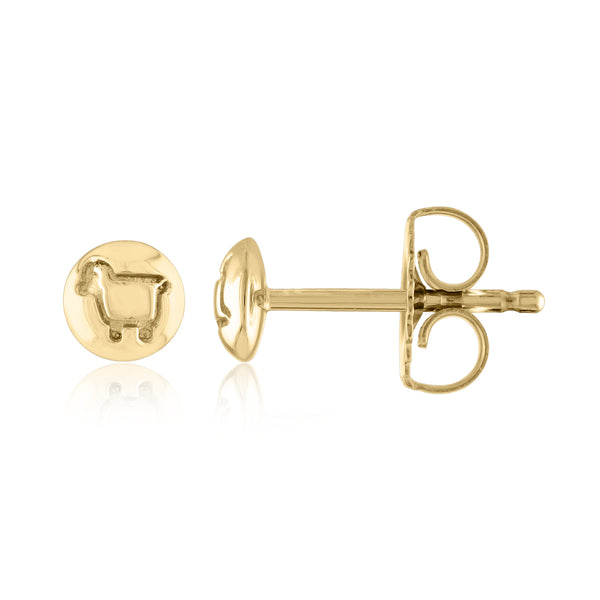 Lamb logo stud earrings in 18K gold