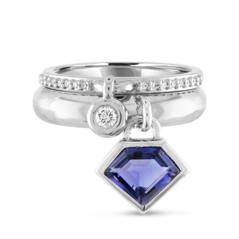 14K White Gold Queen of Bounce Charm Ring