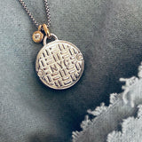 Sterling and Gold NYC Manhole Necklace