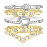 Gold and Diamond Stacking Bands Rings