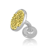Single 18K Gold and Sterling NYC Manhole Cufflink