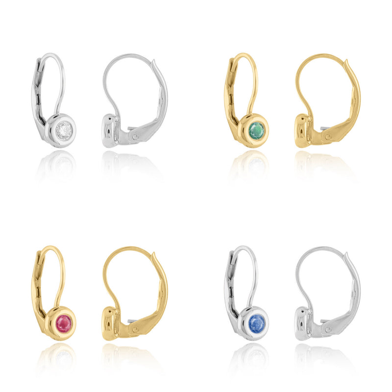 Signature 18K Gold Bezel Gemstone Earrings