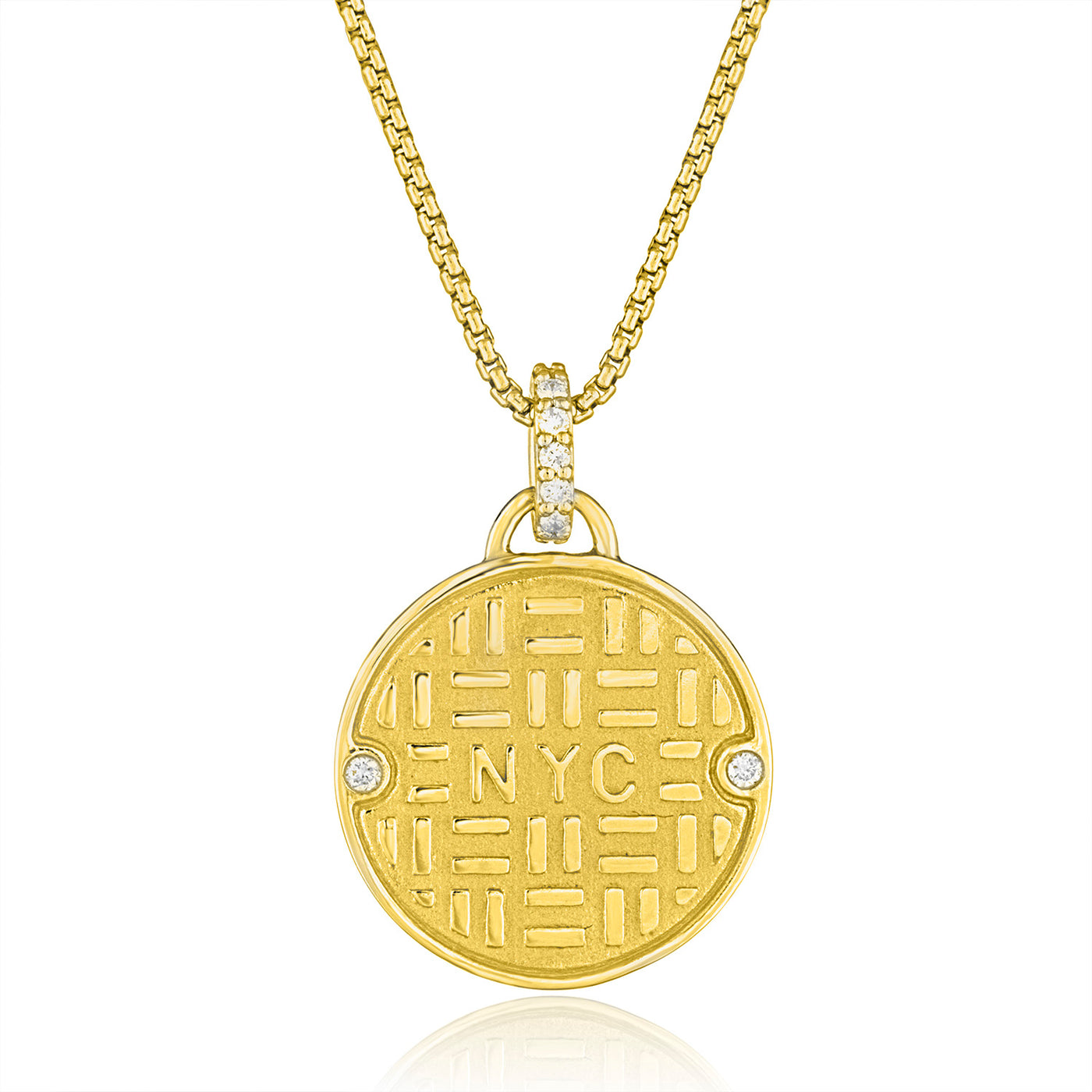 18K Yellow Gold NYC Jewelry Manhole Pendant - Julie Lamb