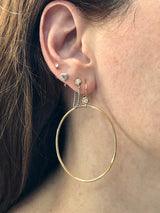 Gold and Diamond Bezel Hoop Earrings