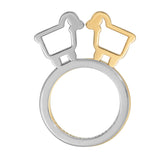 *STERLING SILVER 'STAND OUT' LAMB LOGO STATEMENT RING