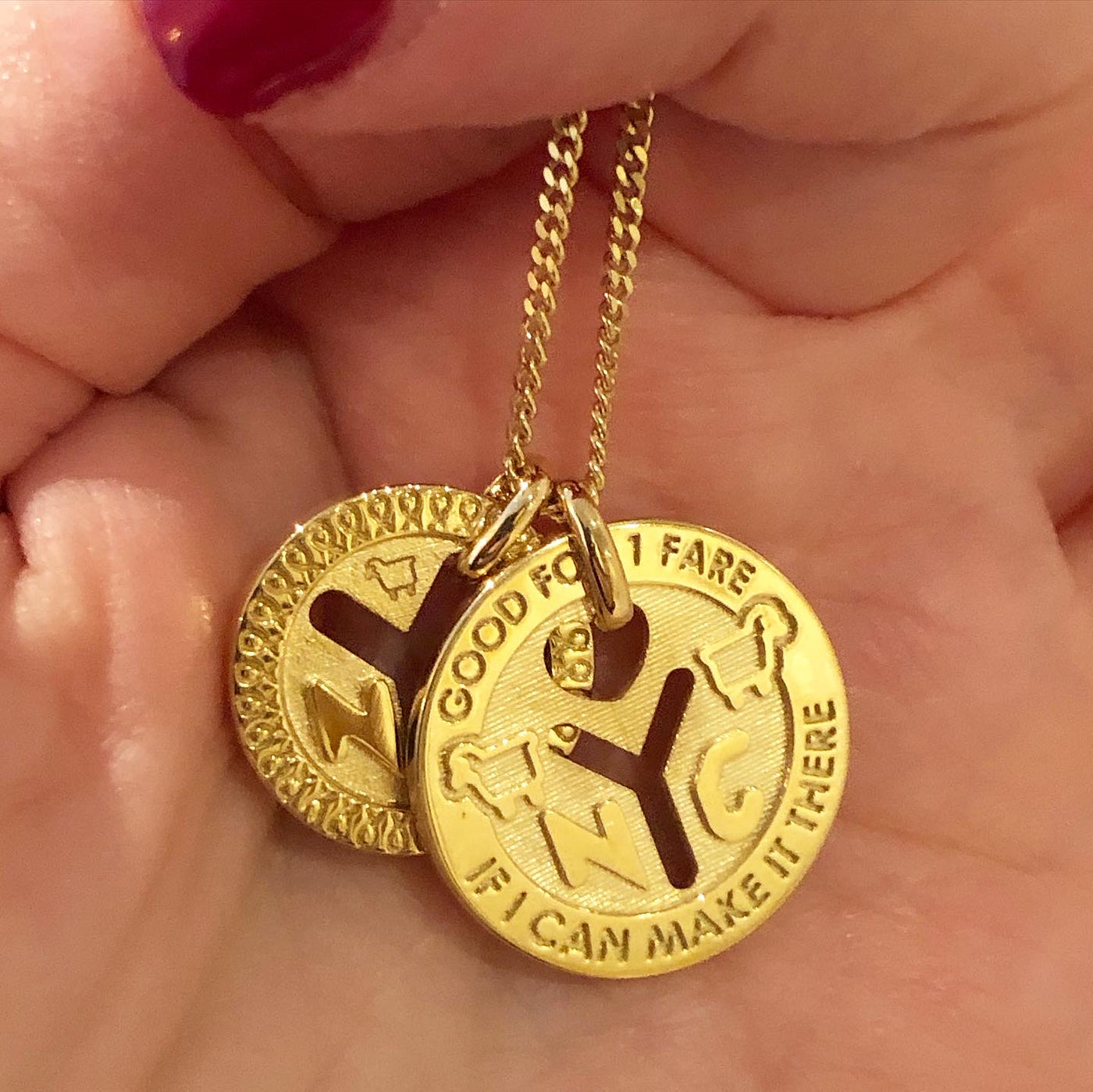 18K Yellow Gold Subway Token Jewelry with Diamonds - Julie Lamb