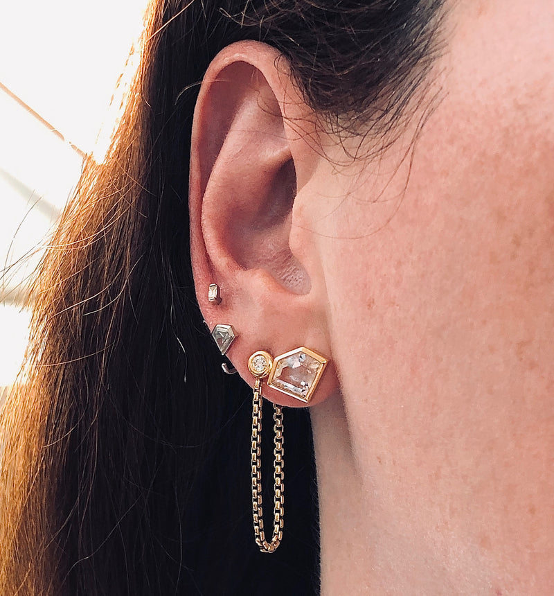 Chain Earring with Diamond