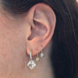Signature Diamond Bezel Lever Back Earrings