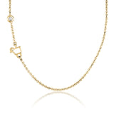 *18K Yellow Gold Mini Logo Necklace with Floating Diamond