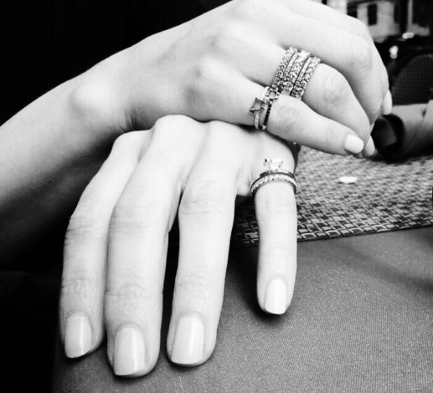 *14K White Gold Mini Pave Ring with Black Diamonds