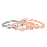 *14K Rose and White Gold Mariel Stack Trio