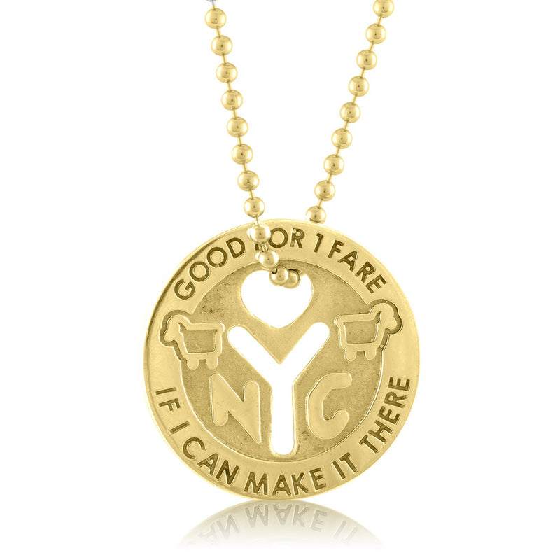 18K Yellow Gold NYC Love Token Necklace