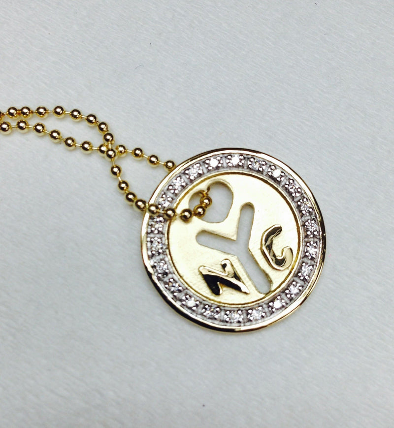 18K Yellow Gold NYC "Make It There" Token Necklace
