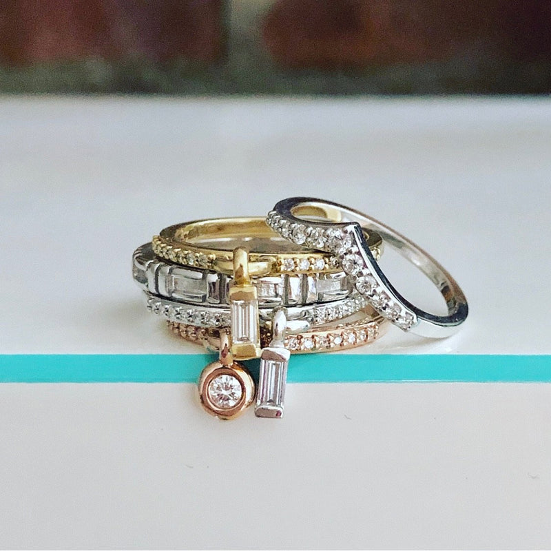 Stacking Charm Rings with Diamonds