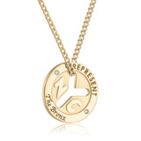 18K Yellow Gold NYC 'REPRESENT' Token Necklace