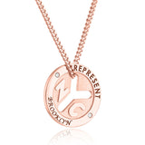 *14K Rose Gold NYC 'REPRESENT' Token Necklace