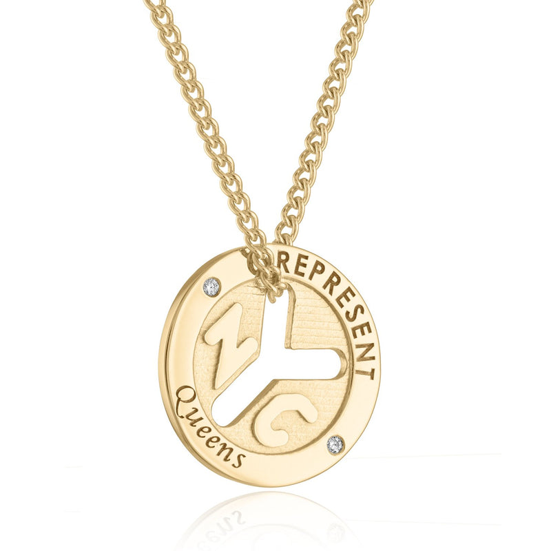 18K Yellow Gold NYC 'REPRESENT' Token Necklace