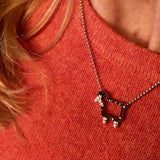 *Sterling Silver "Johnny- The Black Sheep" Necklace in Black Diamonds
