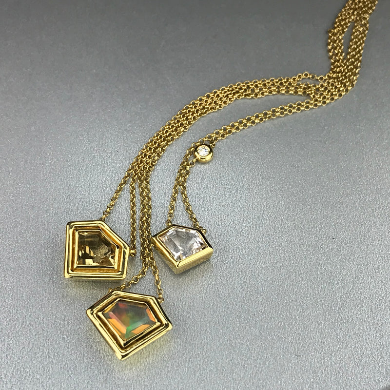 18K Yellow Gold Super Polished Opal Pendant