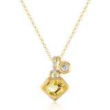 18K Yellow Gold Super Charming Necklace with Citrine & Diamonds