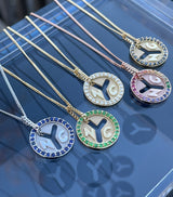 14K White Gold NYC 'True Colors' Token Necklace