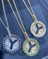 14K White Gold NYC 'True Colors' Token Necklace