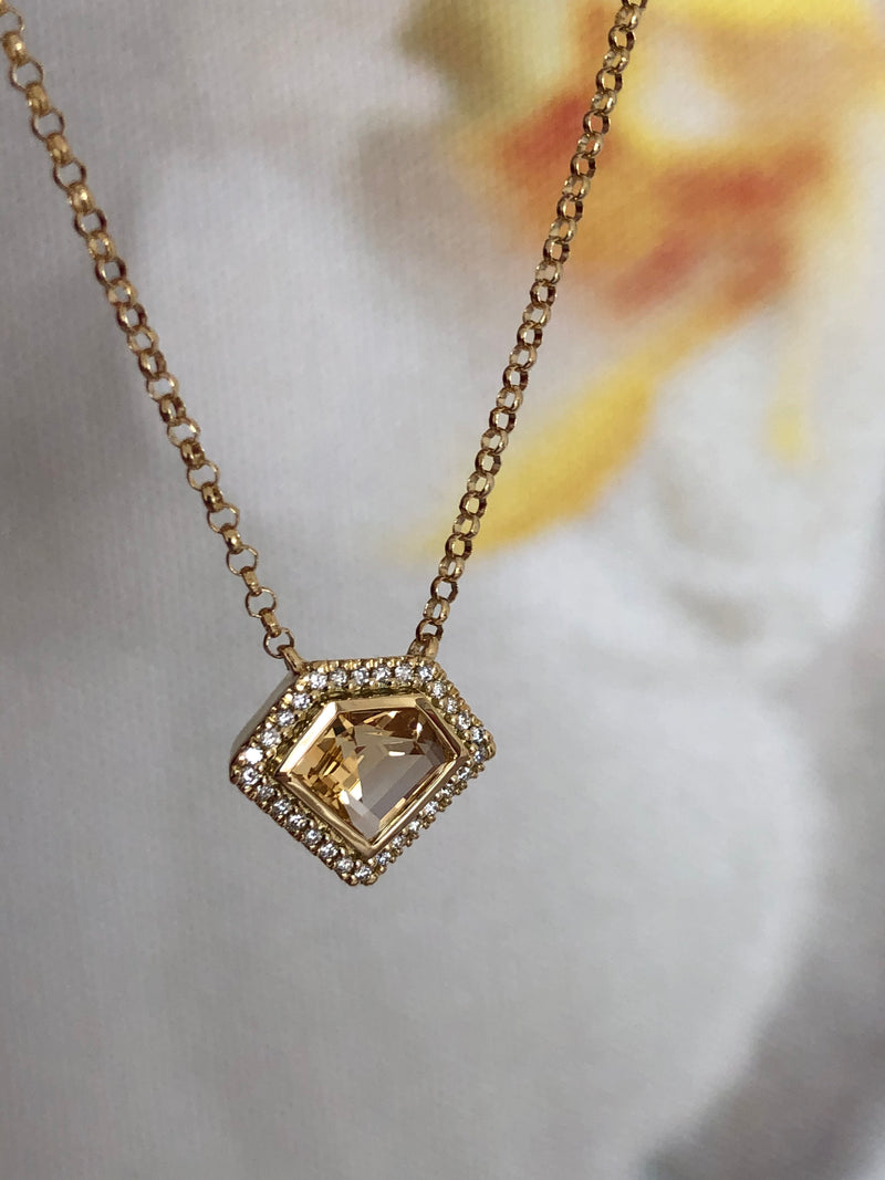 18K Gold Diamond Power Pendant