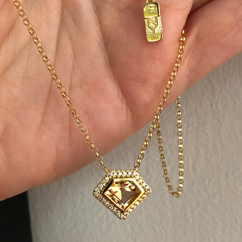 18K Gold Diamond Power Pendant