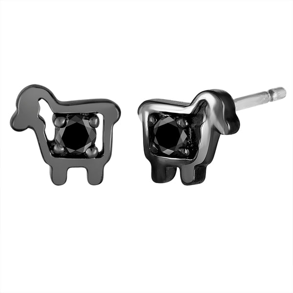 Mini logo black sheep stud earrings