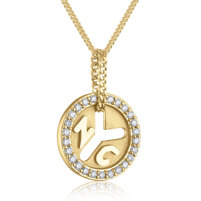 18K Yellow Gold NYC 'True Colors' Diamond Token Necklace