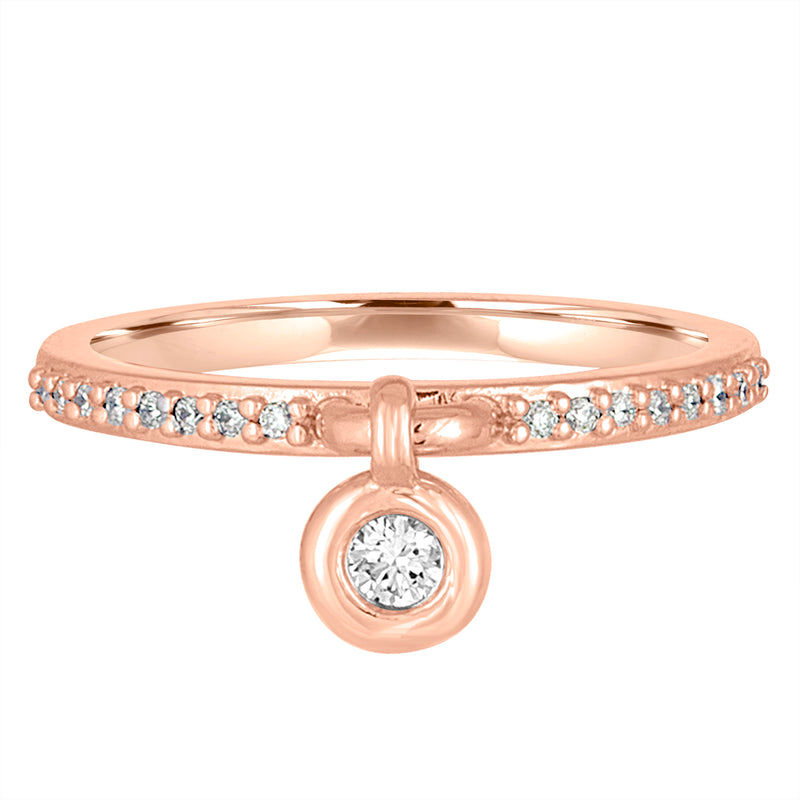 14K Rose Gold and Diamond Queen of Bounce Charm Ring