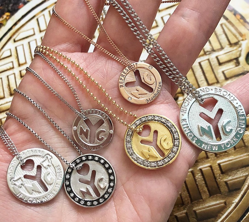 18K Yellow Gold Subway Token Jewelry with Diamonds Julie Lamb