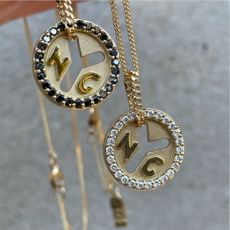 *18K Yellow Gold NYC 'True Colors' Token Necklace