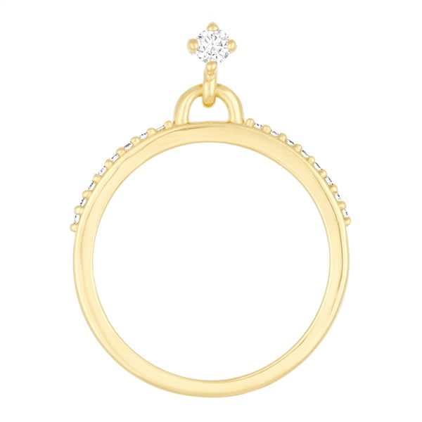 18K Gold and Diamond Charm Ring