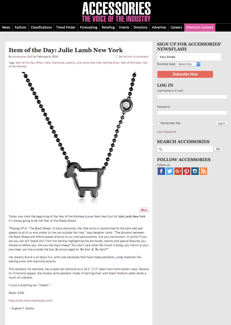 Small Signature Black Sheep Necklace in Dark Sterling Silver